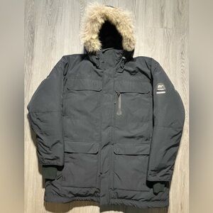 Goose Down Sorel Caribou Coyote Fur zip up winter parka jacket mens XXL
